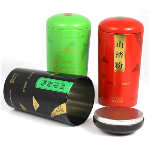西洋參粉鐵罐；圓形山楂粉包裝罐定制