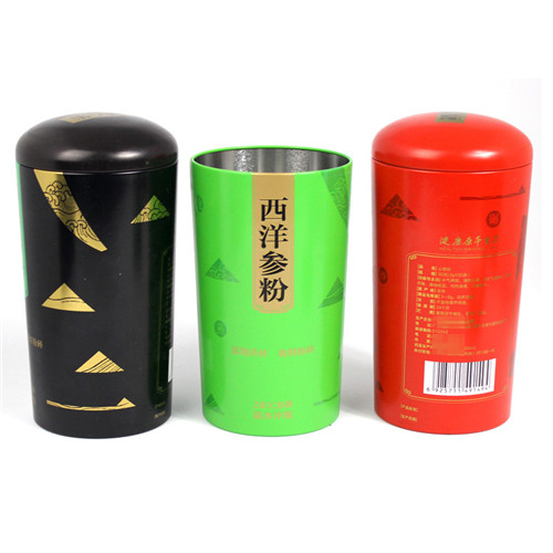 西洋參粉鐵罐；圓形山楂粉包裝罐定制